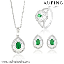 63833 Fashion Luxury Heart-Shaped CZ Diamant Rhodium Royal Imitation Schmuck-Set für Hochzeit